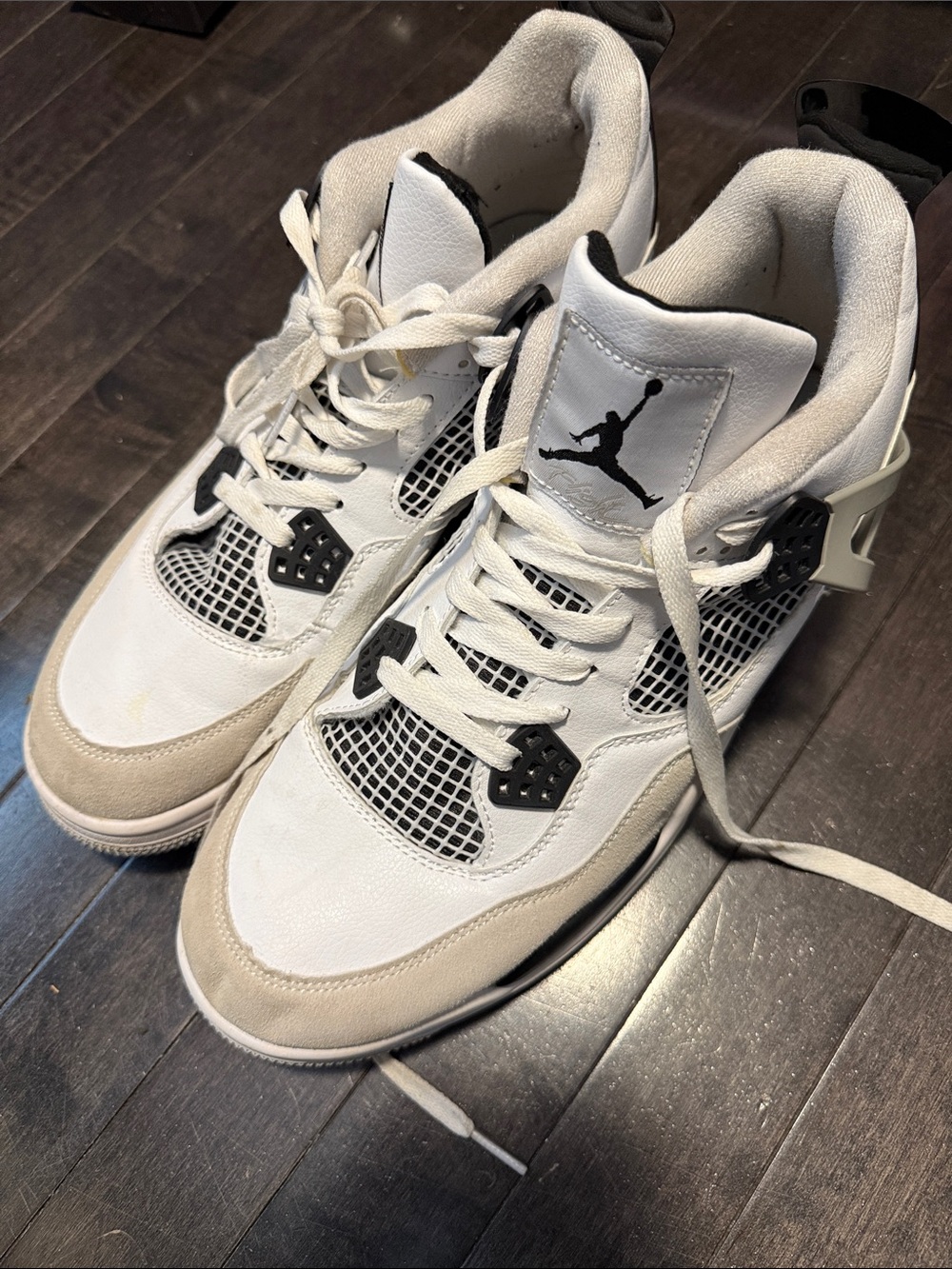 Jordan White and Black Retro Basketball Sneakers